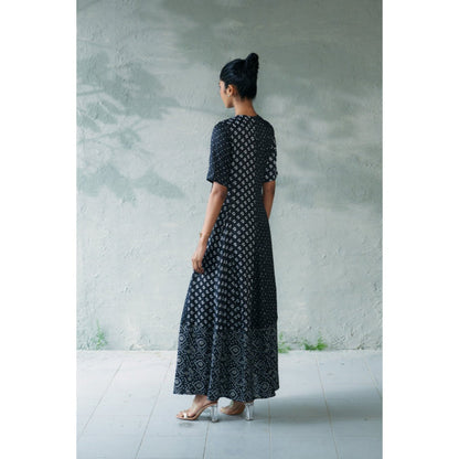 CANOOPI Midnight Bandhani Wrap Dress