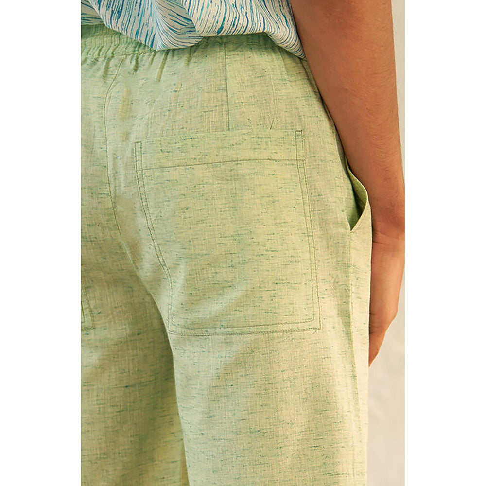 CANOOPI Green Mint Textured Bermuda Shorts