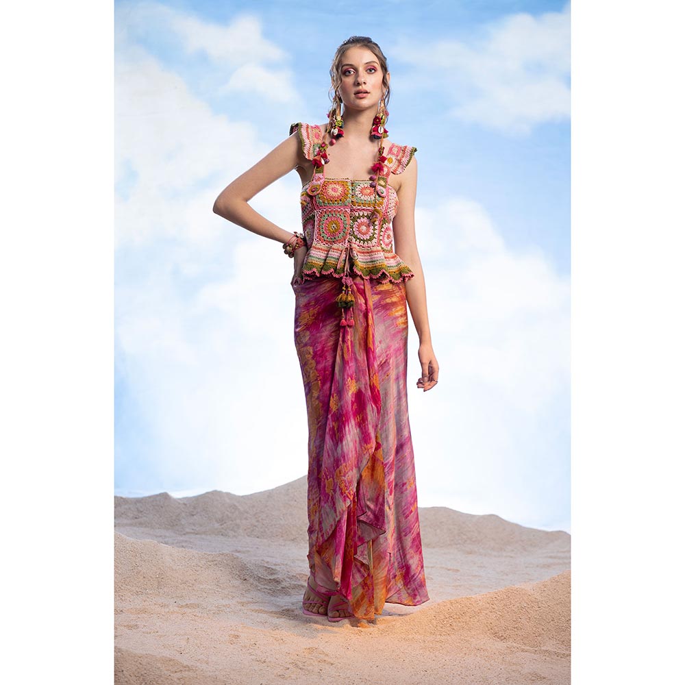 CAPISVIRLEO Crochet Corset Fitted Top