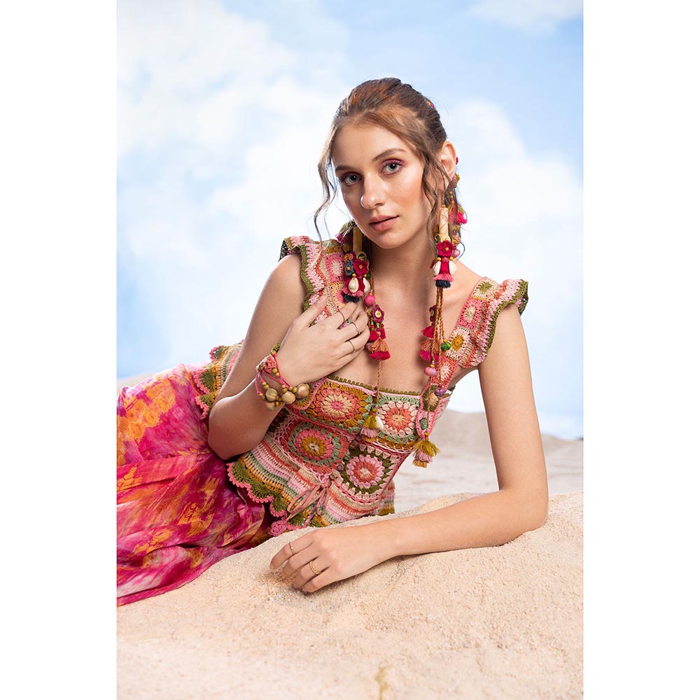 CAPISVIRLEO Crochet Corset Fitted Top