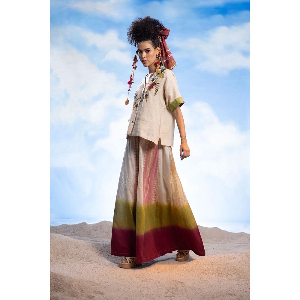 CAPISVIRLEO Embroidered Floral V-Neck Jacket