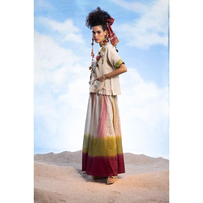 CAPISVIRLEO Embroidered Floral V-Neck Jacket