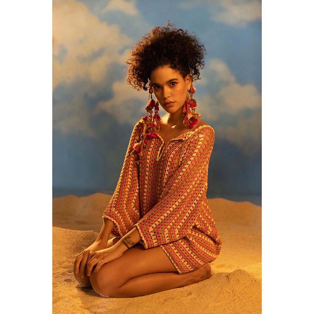 CAPISVIRLEO Crochet Mini Dress