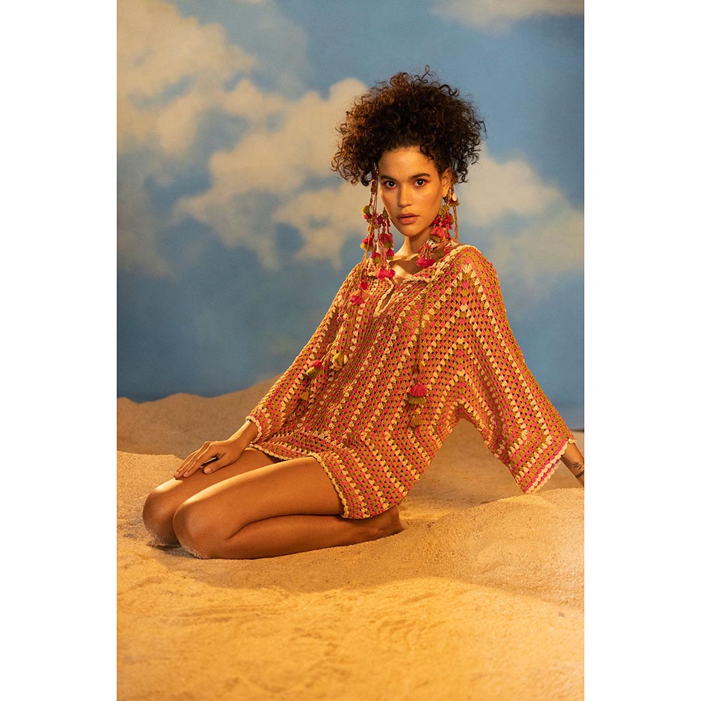 CAPISVIRLEO Crochet Mini Dress