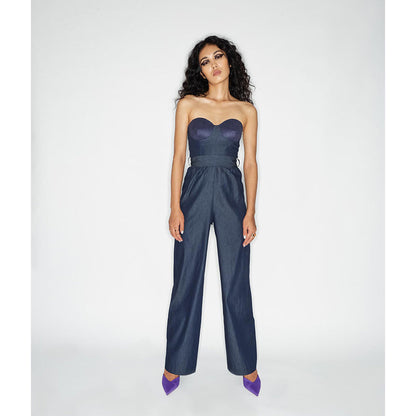 CECIL Jeanne Blue Jumpsuit with Belt (Set of 2)