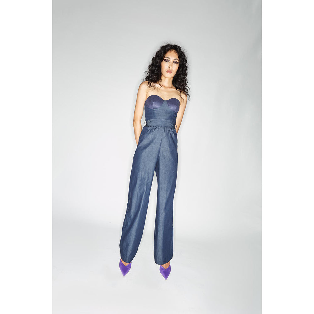 CECIL Jeanne Blue Jumpsuit with Belt (Set of 2)