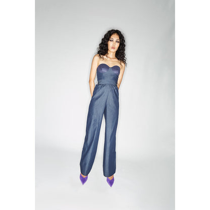 CECIL Jeanne Blue Jumpsuit with Belt (Set of 2)