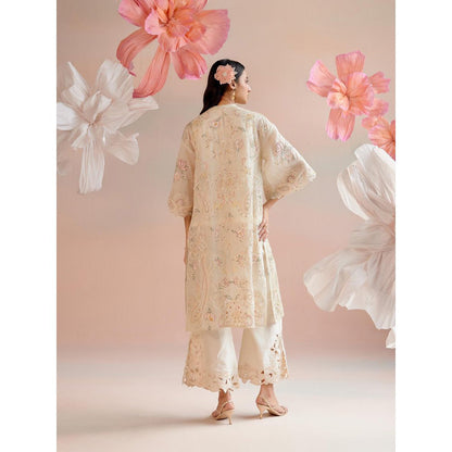 CHANDRIMA Ivory Paisley Embroidered Jacket