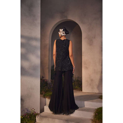 CHARU AND VASUNDHARA Linda Black Pant with Bustier & Jacket (Set of 3)