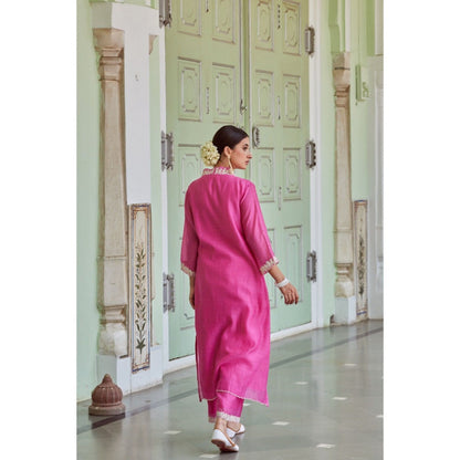 CHARU MAKKAR Fuchsia Kurta with Palazzo (Set of 2)
