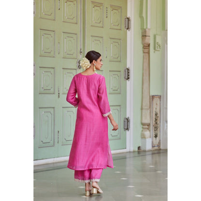 CHARU MAKKAR Fuchsia Kurta with Palazzo (Set of 2)