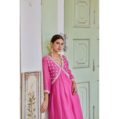 CHARU MAKKAR Fuchsia Kurta with Palazzo (Set of 2)