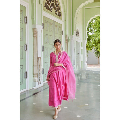 CHARU MAKKAR Fuchsia Kurta with Palazzo (Set of 2)