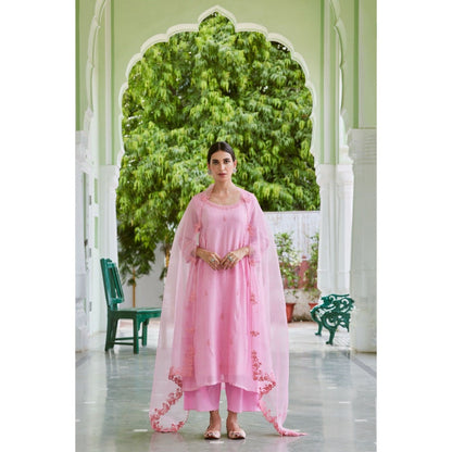 CHARU MAKKAR Light Pink Kurta with Palazzo (Set of 2)