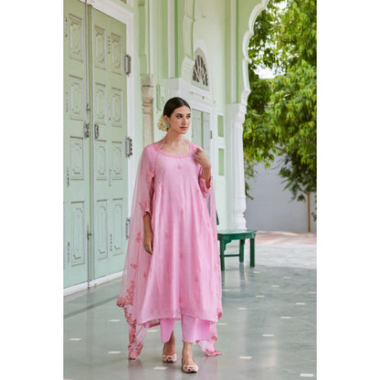 CHARU MAKKAR Light Pink Kurta with Palazzo (Set of 2)