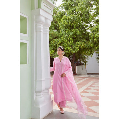 CHARU MAKKAR Light Pink Kurta with Palazzo (Set of 2)