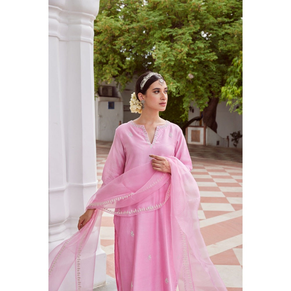 CHARU MAKKAR Light Pink Kurta with Palazzo (Set of 2)