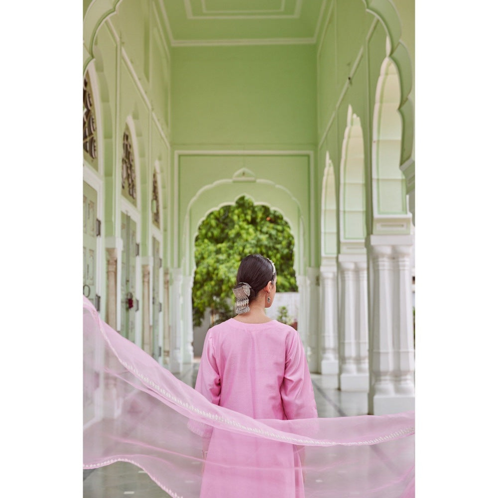 CHARU MAKKAR Light Pink Kurta with Palazzo (Set of 2)