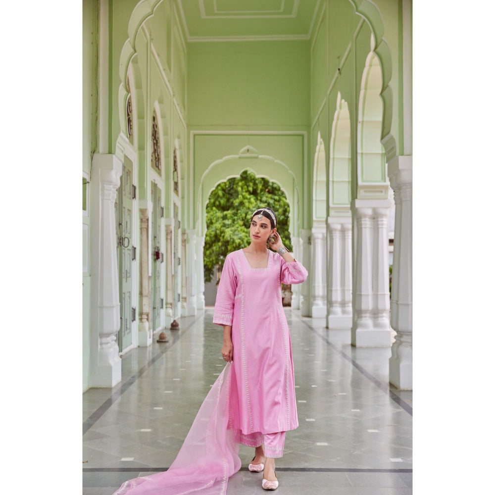CHARU MAKKAR Light Pink Kurta with Palazzo (Set of 2)