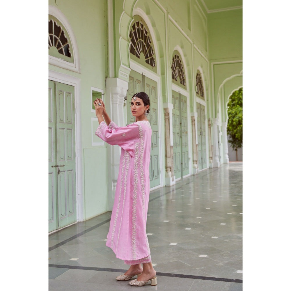 CHARU MAKKAR Light Pink Kurta with Palazzo (Set of 2)