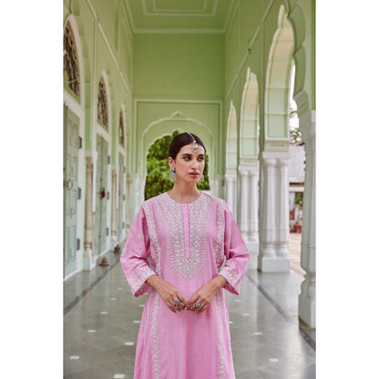 CHARU MAKKAR Light Pink Kurta with Palazzo (Set of 2)