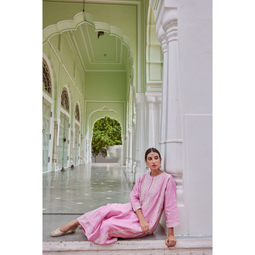 CHARU MAKKAR Light Pink Kurta with Palazzo (Set of 2)