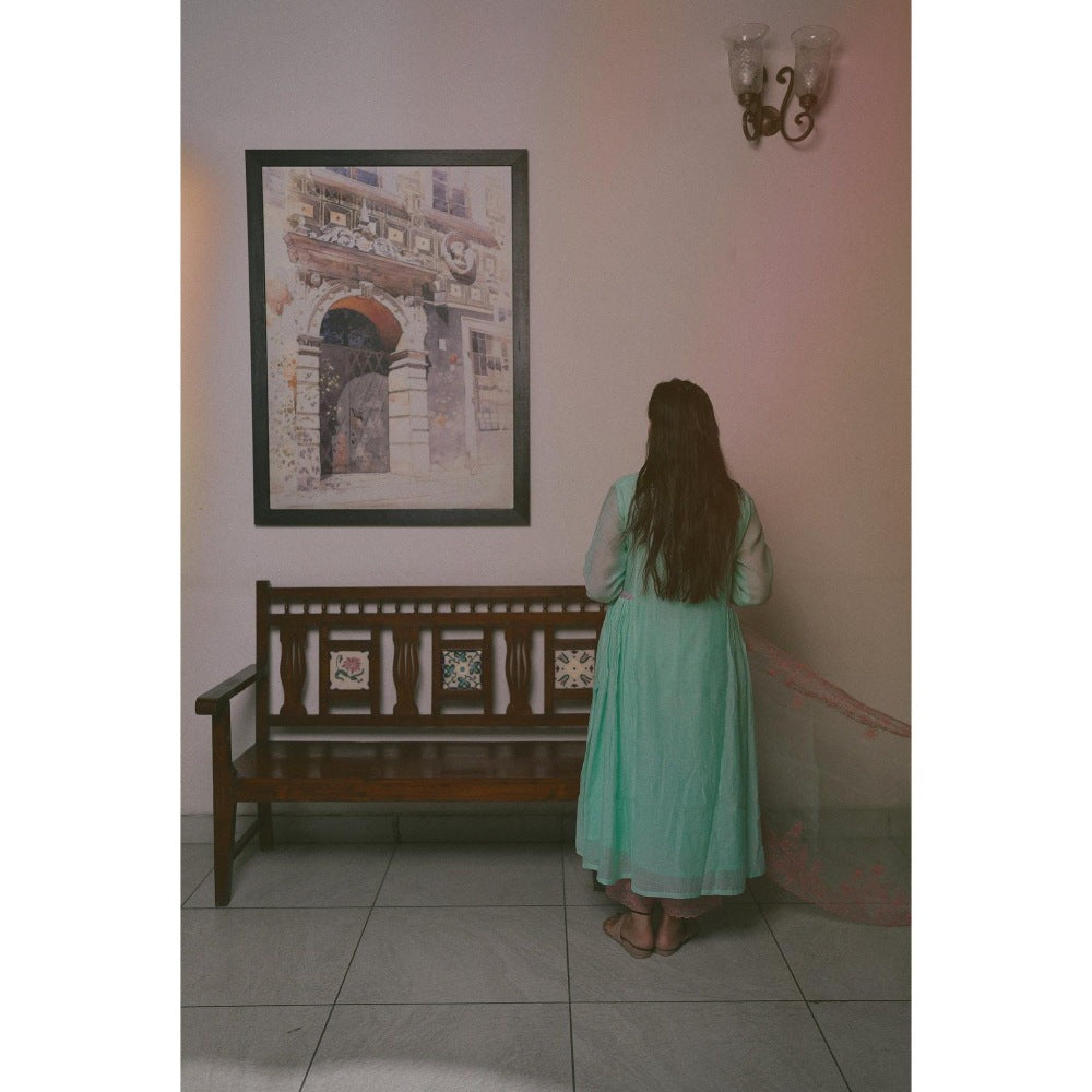 CHARU MAKKAR Blue Kurta with Palazzo (Set of 2)