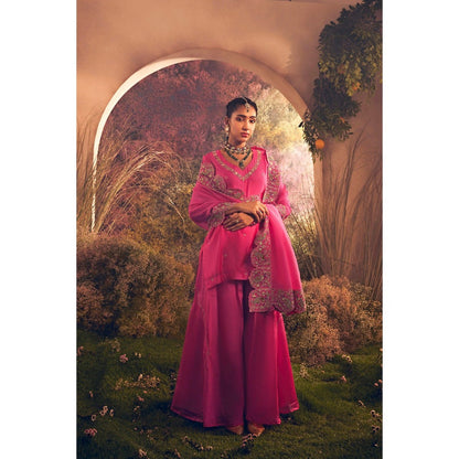 CHARU MAKKAR Hot Pink Kurti with Palazzo (Set of 2)