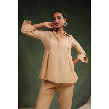 CHARU MAKKAR Beige Diva Co-Ord (Set of 3)