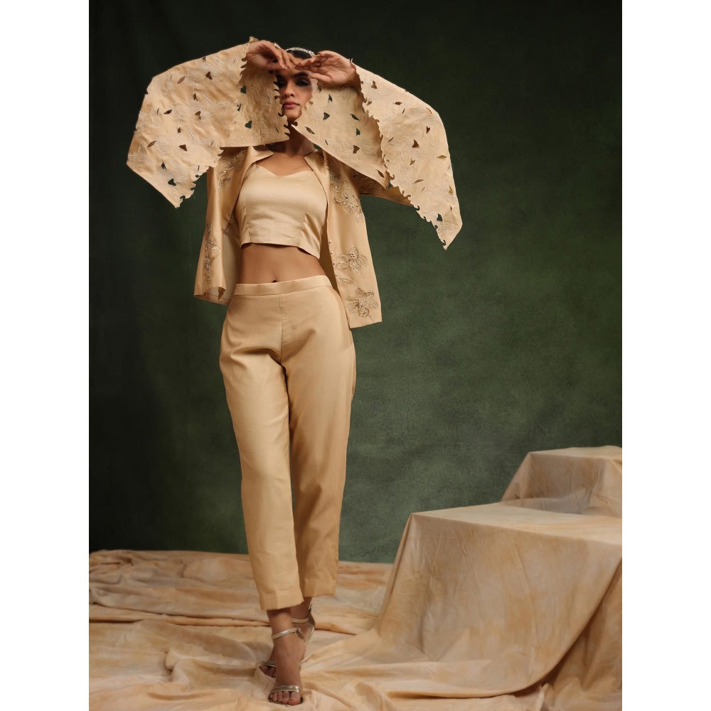 CHARU MAKKAR Beige Bond Girl Co-Ord (Set of 3)