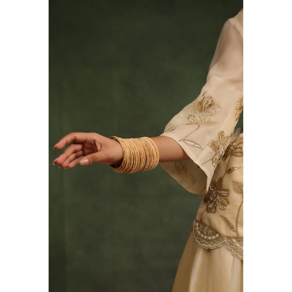 CHARU MAKKAR Beige Sharara with Kurta (Set of 2)