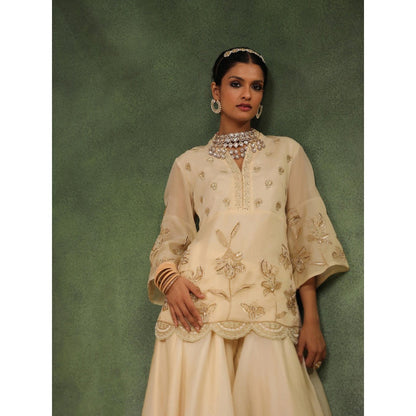 CHARU MAKKAR Beige Sharara with Kurta (Set of 2)