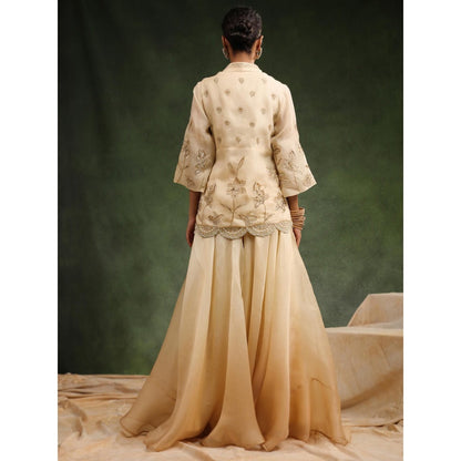 CHARU MAKKAR Beige Sharara with Kurta (Set of 2)