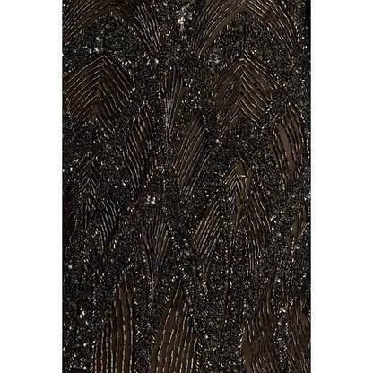 CHAASHNI BY MAANSI & KETAN Brown Sequins Embellished Net Gown with Cape (Set of 2)