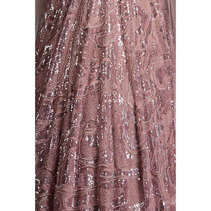 CHAASHNI BY MAANSI & KETAN Pink Embellished Net Lehenga with Choli and Dupatta (Set of 2)