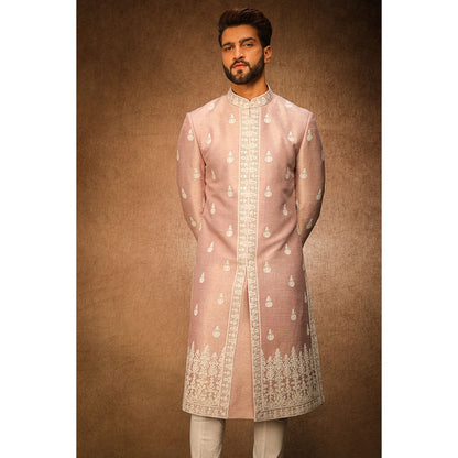 CHAR CHAAND Elite Mavish Ivory Kurta with Churidar and Sherwani with Dupatta (Set of 4)