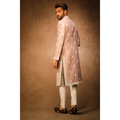 CHAR CHAAND Elite Mavish Ivory Kurta with Churidar and Sherwani with Dupatta (Set of 4)