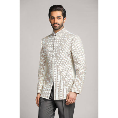 CHAR CHAAND Ivory Geometry Bandhgala