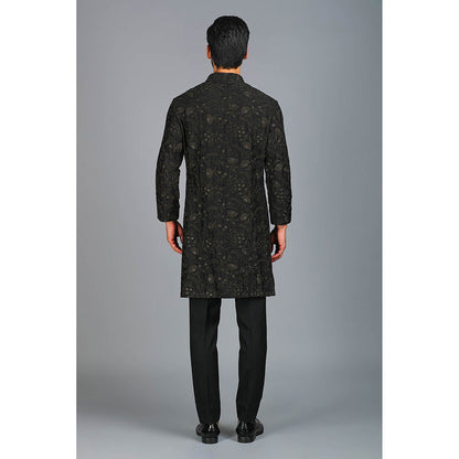 CHAR CHAAND Black Elegance Thread Embroidered Kurta