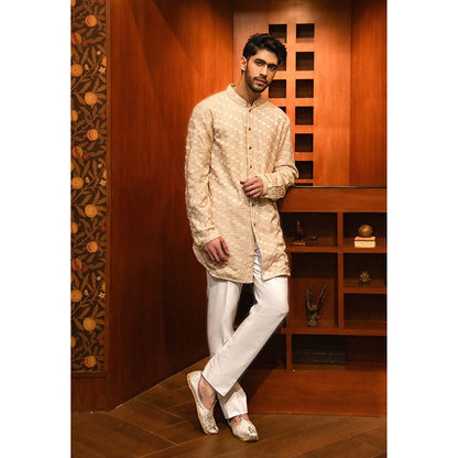 CHAR CHAAND Cream Harmony Chikankari Kurta