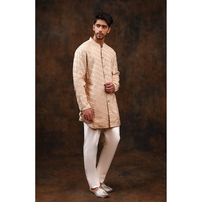 CHAR CHAAND Cream Harmony Chikankari Kurta