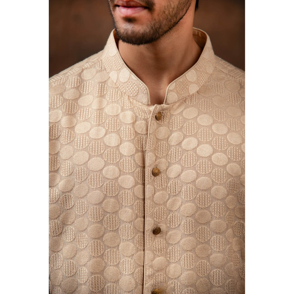 CHAR CHAAND Cream Harmony Chikankari Kurta