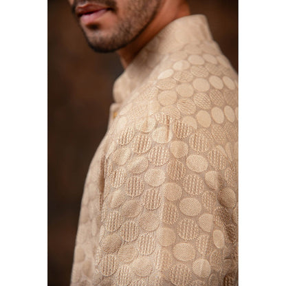 CHAR CHAAND Cream Harmony Chikankari Kurta
