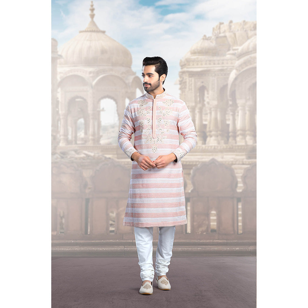 CHAR CHAAND Pink Thread Embroidered Kurta