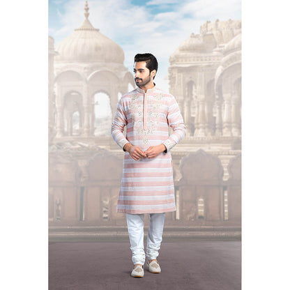 CHAR CHAAND Pink Thread Embroidered Kurta