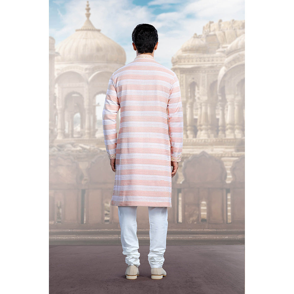 CHAR CHAAND Pink Thread Embroidered Kurta