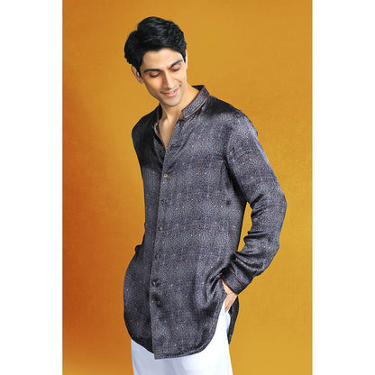 CHAR CHAAND Blue Kaleidoscopic Printed Kurta