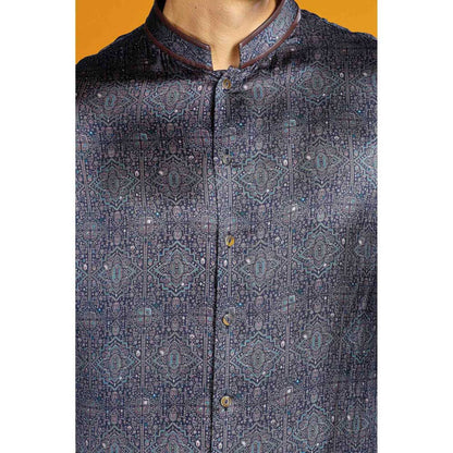CHAR CHAAND Blue Kaleidoscopic Printed Kurta