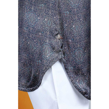 CHAR CHAAND Blue Kaleidoscopic Printed Kurta