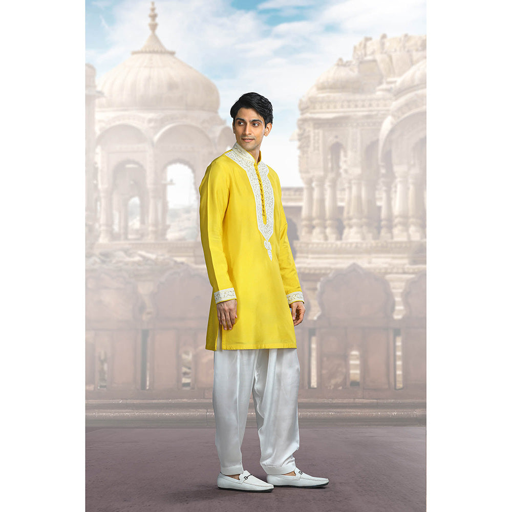 CHAR CHAAND Amber Glow Yellow Kurta for Men